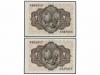 ESTADO ESPAÑOL. Lote 2 billetes 1 Peseta. 19 Noviembre 1951.