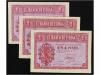 ESTADO ESPAÑOL. Lote 3 billetes 1 Peseta. 12 Octubre 1937. S