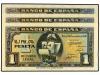 ESTADO ESPAÑOL. Lote 3 billetes 1 Peseta. 4 Septiembre 1940.