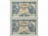 ESTADO ESPAÑOL. Lote 2 billetes 25 Pesetas. 9 Enero 1940. He