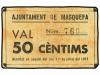 CATALUNYA. 50 Cèntims. 1 Juliol 1937. Aj. de Masquefa. Cartó