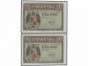 ESTADO ESPAÑOL. Lote 2 billetes 1 Peseta. 30 Abril 1938. Ser