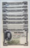 BILLETES ESPAÑOLES. Lote 36 billetes 1 (6), 25, 50 (13) y 10