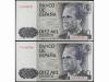 JUAN CARLOS I. Lote 2 billetes 10.000 Pesetas. 24 Septiembre