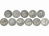 LOTES CENTENARIO. Lote 11 monedas 5 Pesetas. 1870 a 1896. GO