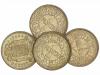 ESTADO ESPAÑOL. Lote 4 monedas 1 Peseta. 1944. SC. 