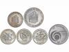 CUBA. Lote 6 monedas 5 a 20 Pesos. AR. 5 y 10 Pesos: 25 Aniv