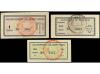 CATALUNYA. Lote 3 billetes 25, 50 Cèntims y 1 Pesseta. Julio