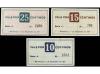 Serie 3 billetes 10, 15 y 25 Céntimos. 1 Noviembre 1937. SUB