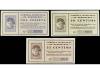 CATALUNYA. Lote 3 billetes 25, 50 Cèntims y 1 Pesseta. 31 ju