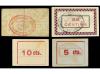 CATALUNYA. Lote 4 billetes 5, 10, 25 Cèntims y 1 Pesseta. C.