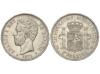 AMADEO I. 5 Pesetas. 1871 (*18-73). D.E.-M. Trazo superior d