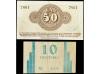 CATALUNYA. Lote 2 billetes 10 y 50 Cèntims. Aj. de PALAUTORD