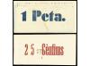 CATALUNYA. Lote 2 billetes 25 Cèntims y 1 Pesseta. C.M. de M
