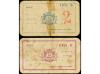 CATALUNYA. Lote 2 billetes 1 y 2 Rals. 21 Gener 1937. Aj. de