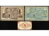 CATALUNYA. Lote 3 billetes 5, 50 Cèntims y 1 Pesseta. Abril 