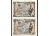 ESTADO ESPAÑOL. Lote 2 billetes 1 Peseta. 15 Junio 1945. Isa