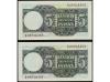 ESTADO ESPAÑOL. Lote 2 billetes 5 Pesetas. 15 Marzo 1948. El