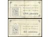 CATALUNYA. Lote 2 billetes 50 Cèntims y 1 Pesseta. 11 Maig 1