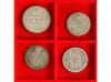 TIBET. Lote 4 monedas. XIX a XX. AR y BILLON. 2 Mohars; 10 S