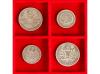 GUATEMALA. Lote 4 monedas 2 y 4 Reales. 1821 a 1865. AR. Tod