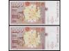 JUAN CARLOS I. Lote 2 billetes 2.000 Pesetas. 24 Abril 1992.