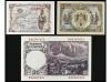 Lote 3 billetes 1 (2) y 25 Pesetas. 1940 a 1946. 1 Peseta 1 