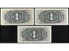 ESTADO ESPAÑOL. Lote 3 billetes 1 Peseta. 4 Septiembre 1940.