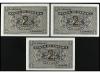 ESTADO ESPAÑOL. Lote 3 billetes 2 Pesetas. 30 Abril 1938. Ca