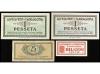 CATALUNYA. Lote 4 billetes 10 y 25 Cèntims y 1 Pesseta (2). 