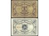 CATALUNYA. Lote 2 billetes 50 Cèntims y 1 Pesseta. Març i Ag