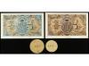 CATALUNYA. Lote 4 billetes 5, 10, 50 Cèntims y 1 Pesseta. Aj