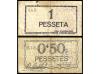 BILLETES LOCALES GUERRA CIVIL. Lote 2 billetes 0´ 50 y 1 Pes