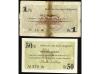 CATALUNYA. Lote 2 billetes 50 Cèntimos y 1 Pesseta. C.M. d´ 