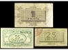 CATALUNYA. Lote 3 billetes 25 Cèntims (2) y 1 Pesseta. Maig 