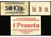 CATALUNYA. Lote 3 billetes 0,20, 0,50 y 1 Pesseta. C.M. de S