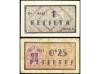 CATALUNYA. Lote 2 billetes 0, 25 y 1 Pesseta. Octubre 1937. 