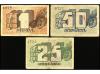 CATALUNYA. Lote 3 billetes 25, 50 Cèntims, 1 Pesseta. Aj. de