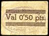 CATALUNYA. 0,50 Pessetes. C.M. de LLAVORSI. (Sucio). MUY ESC