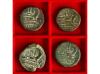 REPÚBLICA ROMANA. Lote 4 monedas As. 211-206 a.C. ANÓNIMO. A