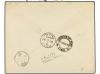 ✉ PERU. Sc. 119, 123. 1895. PERU a NEW YORK. 1 cto. verde y 