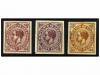 * ESPAÑA. Ed. 183. 5 cts. lila, 5 cts. ocre y 5 cts. lila ro