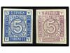 (*) ESPAÑA. Ed. 117. 5 cts. azul y 5 cts. lila, ENSAYOS DE C