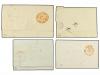 ✉ ESPAÑA: PREFILATELIA. 1843-47. Cuatro cartas con fechadore