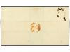 ✉ ESPAÑA. Ed. 1. 1850. TUY a SANTIAGO. 6 cuartos negro, mat.