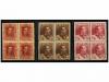 */* ESPAÑA. Ed. 320ec, 322ec, 323ec (4). 50 cts. castaño roj