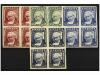 ** ESPAÑA. Ed. 1005/07s+1007as. SERIE COMPLETA en bloques de