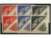 ** ESPAÑA. Ed. 539/43b y 539/43ba. 25 cts., 40 cts. y 1 pta.