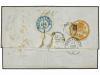 ✉ GRAN BRETAÑA. 1856. LIVERPOOL to BARCELONA. 4 p. rose and 