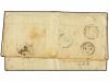 ✉ PERU. 1871. ARICA a FRANCIA. 1 dinero verde (2) circulada 